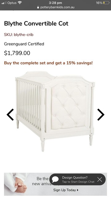 pottery barn blythe cot
